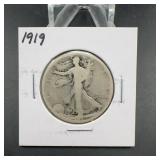 1919 Walking Liberty Half Dollar Coin
