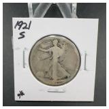 1921-S Walking Liberty Half Dollar