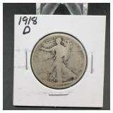 1918-D Walking Liberty Half Dollar
