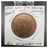 1940 UK Pre-Decimal One Penny Coin