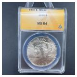 1935 Peace Silver Dollar ANACS MS64