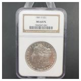 1881-S Morgan Silver Dollar MS64 PL NGC