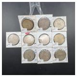 9 Mexico Silver 1 Peso Coins 1958-1962