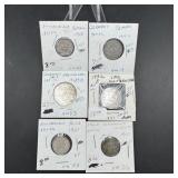 World Silver Coins Lot, 6 Pieces, 1910-1951