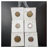German Pfennig Coins Lot, 1949ï¿½1970, 6 Pieces
