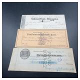 3 Early US Bank Checks, 1894ï¿½1936