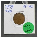 1909 VDB Lincoln Wheat Cent XF-40