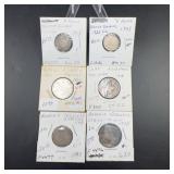 World Silver Coin Group, 6 Coins, 18thï¿½20th C.