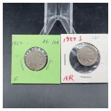 1927 and 1927-S Buffalo Nickels Pair