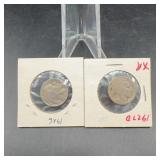 1926 and 1927 Buffalo Nickels Pair