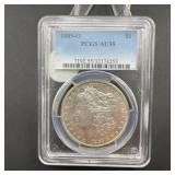 1889-o Morgan Silver Dollar Pcgs Au55