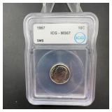 1967 ICG MS67 Silver SMS Roosevelt Dime