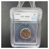 1938-D Buffalo Nickel ICG MS65