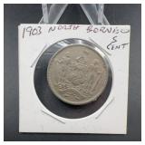 1903 North Borneo 5 Cents Coin
