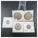 World Silver Coin Lot, 5 Coins, 1941ï¿½1966