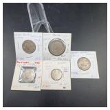 5 Mixed British Commonwealth Silver Coins
