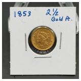 1853 Liberty Head $2.50 Gold Quarter Eagle