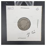 1903 Barber Dime US Silver Coin