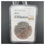 2012 American Silver Eagle $1 NGC MS67