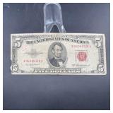 1953A $5 Red Seal United States Note