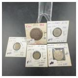 World Silver Coin Group, 1940s-1960s, 5 Coins