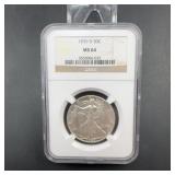 1939 D Walking Liberty Half Dollar MS 64 NGC