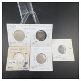 Five World Silver Coins 19thï¿½20th Century