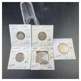 5 Silver Coins Sweden Switzerland