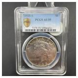 1935-S Peace Dollar PCGS AU55 Silver Coin