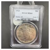 1923 Peace Dollar PCGS MS64 Certified