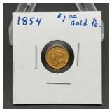 1854 Liberty Head Gold $1 Coin