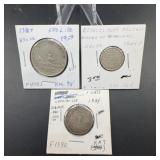 3 World Silver Coins: Italy, Netherlands, Latvia