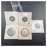 5 British and Australian Silver Coins