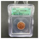 1972 Lincoln Cent Doubled Die Icq Ms64 Rb