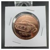 US Army M4 Sherman Tank Copper Round