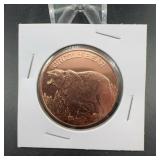 Grizzly Bear .999 Fine Copper Round USA