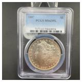 1887 Morgan Silver Dollar Pcgs Ms63pl