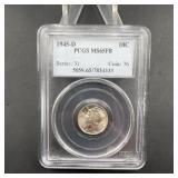 1945-D Mercury Dime PCGS MS65FB