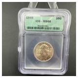 1949 Washington Quarter ICG MS66 Silver