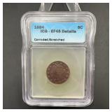 1884 Liberty Head Nickel ICG EF45 Details