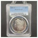 1881-o Morgan Silver Dollar Pcgs Ms61