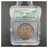 1893-cc Morgan Silver Dollar Icg Ef45