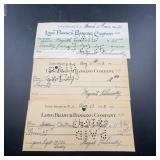 Long Branch Banking Company Checks, 1926 & 1943