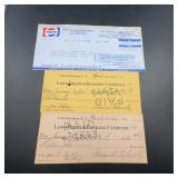 3 Historic Bank Checks 1943ï¿½1989