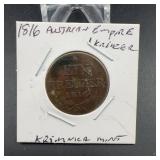 1816 Austrian Empire 1 Kreuzer, Krizinnica Mint