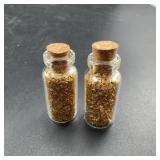2 Glass Bottles With Gold Foil Flakes