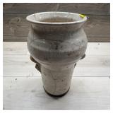 White Glazed Crackle Ceramic Vase With Handles