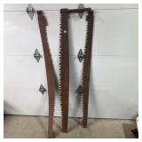 Three Large Rusted Crosscut Saw Blades