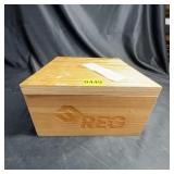 Wooden Reg Box With Costume Jewelry Lot
