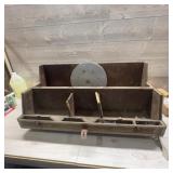 Wood And Metal Seed Planter With Crank Wheel